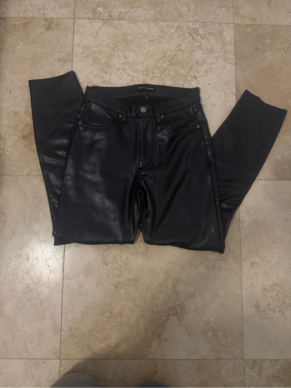 Ashley Mason Black Faux Leather Skinny Pants